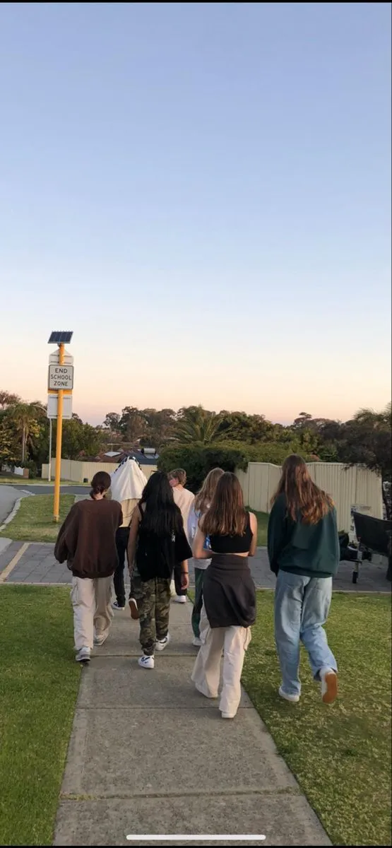 Group pausing to observe surroundings